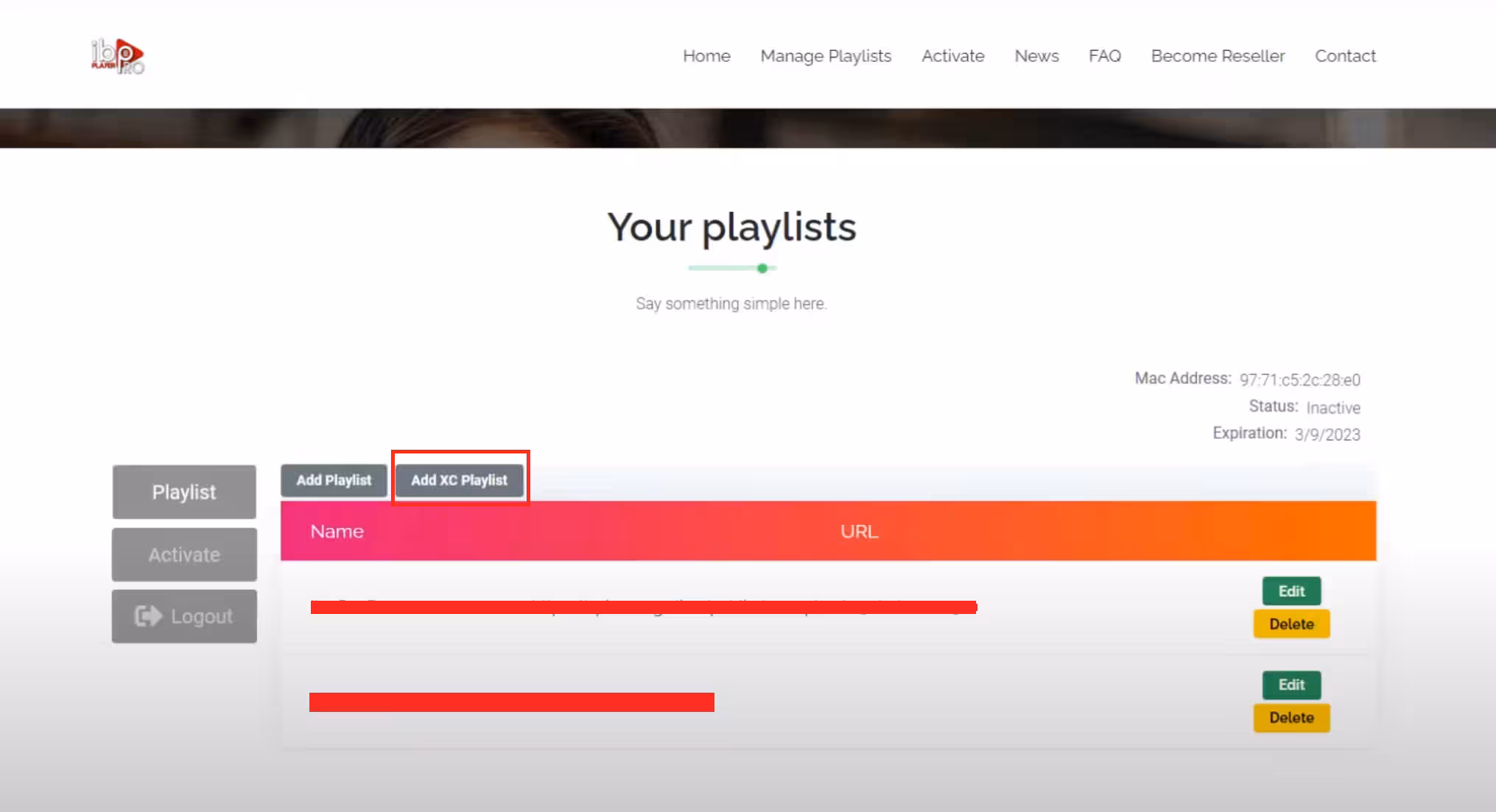 Roku TV agregando la lista de canales en Ibo Player Pro