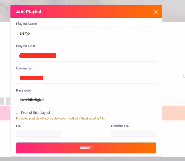 Roku TV rellenando los datos de la lista de canales en Ibo Player Pro