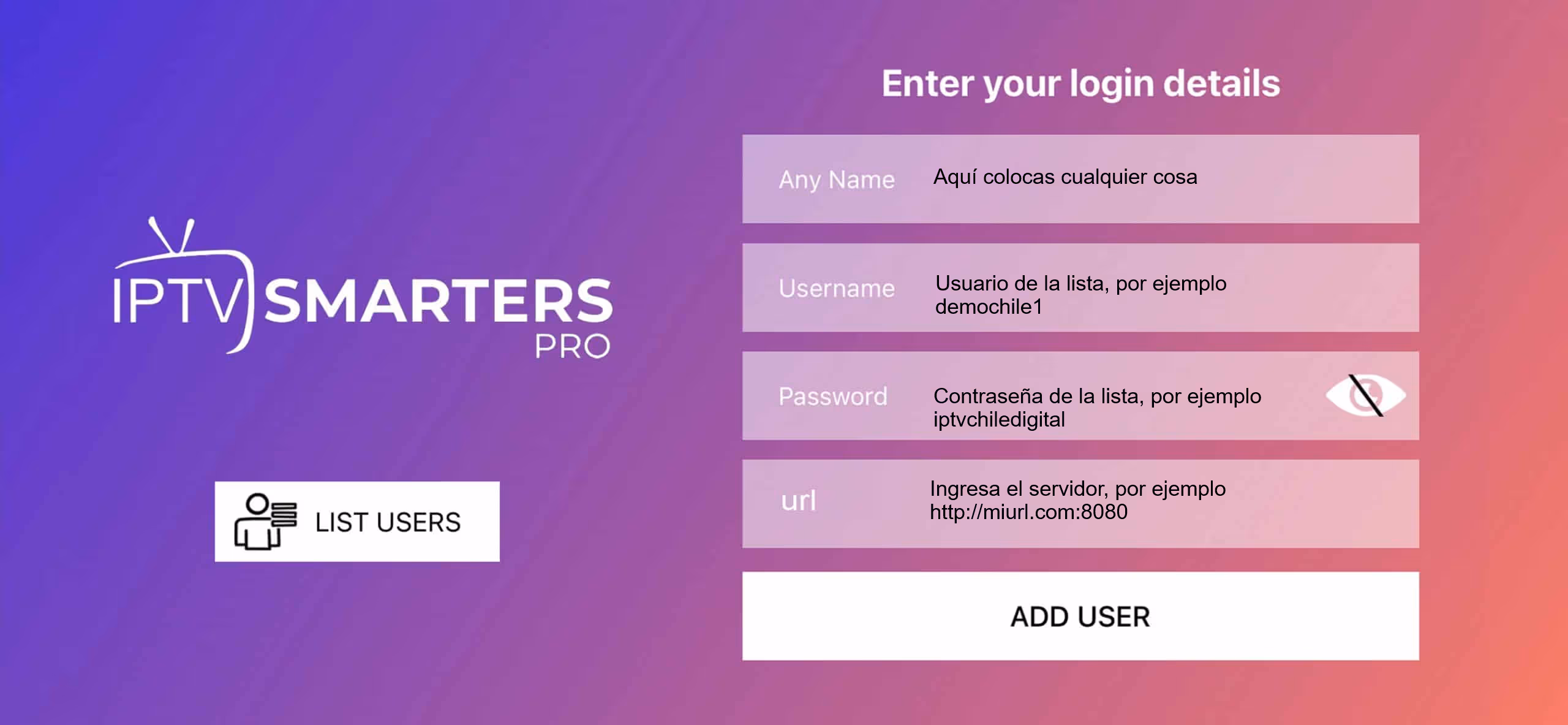 Configuración de la lista